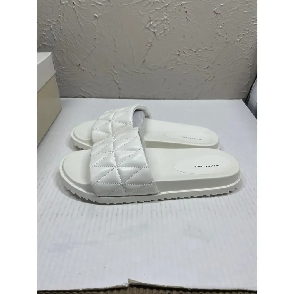 14TH‎ & Union Tallin Women's Slide Sandal in White Size 9